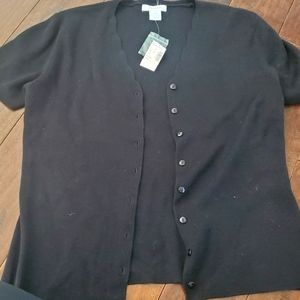 Very modest black short sleeves cardigan size medium women's New with tags dress